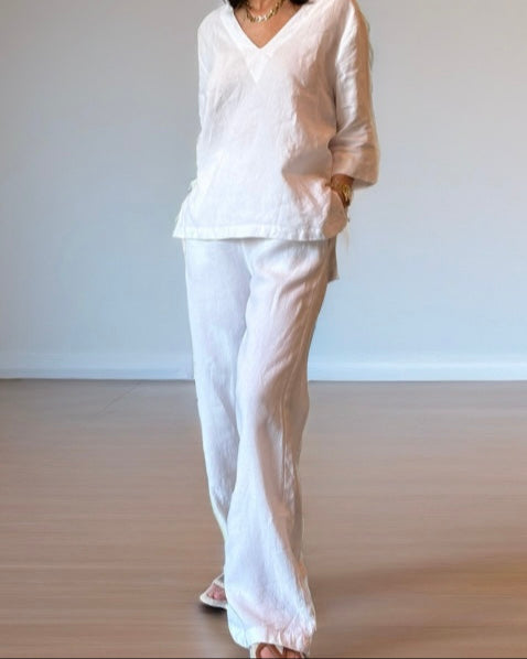 French Linen Shirt Dress