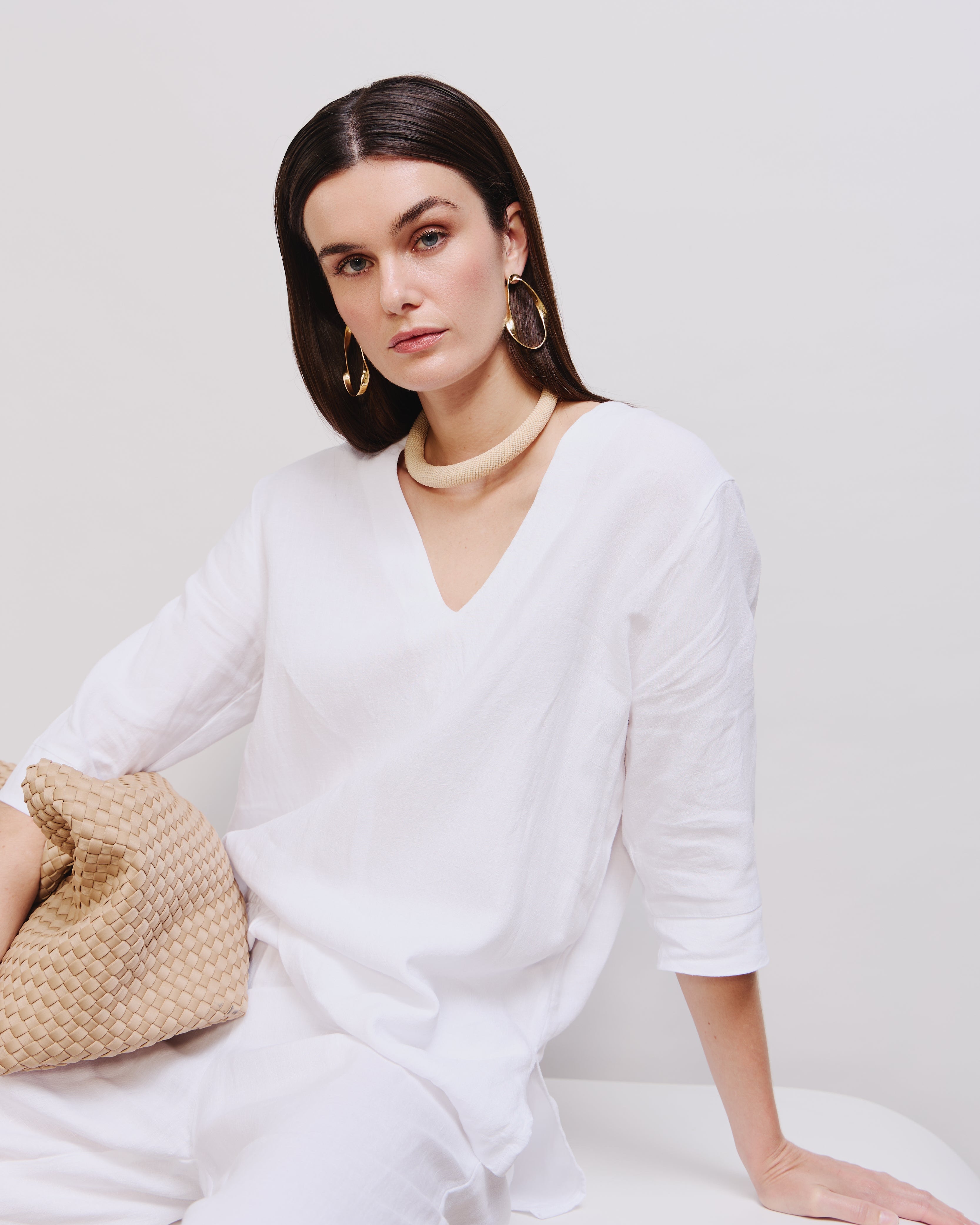 French Linen Shirt Dress