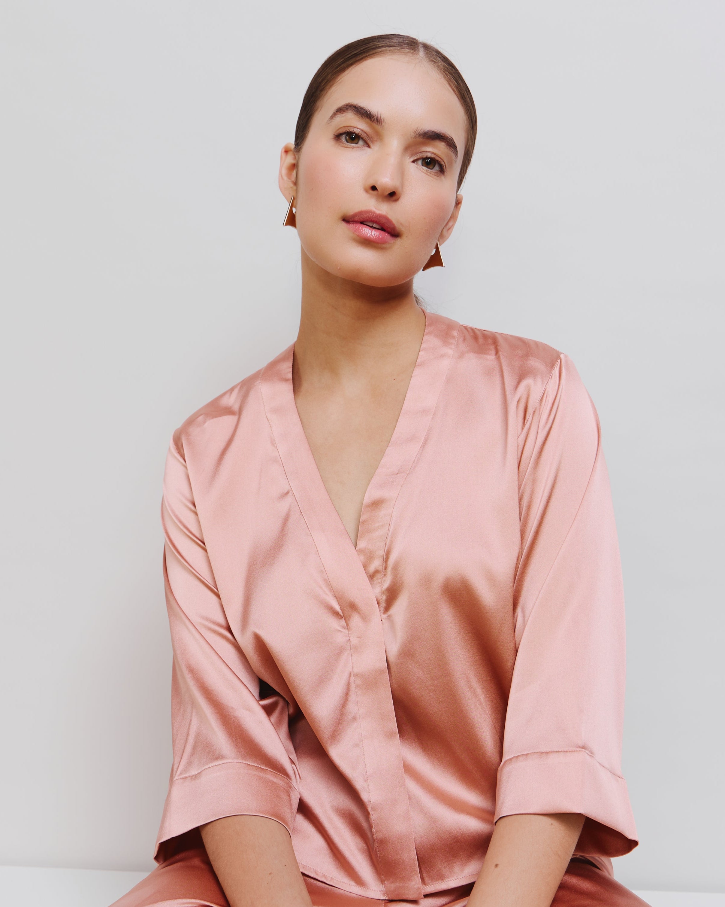 Stretch Silk Kimono Top